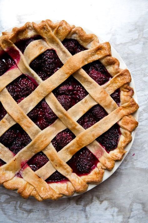 With a its flaky, all-butter, lattice crust and blackberries so fresh you can practically smell the briar patch, this berry pie is a showstopper. Summer Pie Recipes, Berry Pie Recipe, Savory Pies Recipes, Favorite Pie Recipes, Summer Pie, Blackberry Pie, Pie Party, Pie Day, Berry Pie