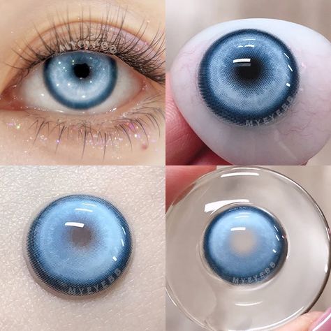 Bright Blue Contacts, Unique Contact Lenses, Blue Eye Contacts, Galaxy Contacts, Abby Aesthetic, Blue Contact Lenses, Vampire Character, Unique Eyes, Race Design