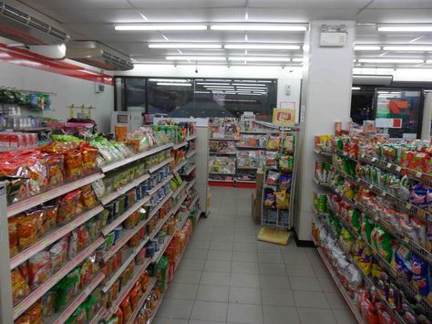 7eleven floor layout. Supermarket/ grocery store/ convenience store. Isles. Interior design. Grocery Store Reference, Grocery Store Isles, 7 Eleven Interior, 7/11 Store, Convenience Store Aesthetic Night, Cute Supermarket, Jazz Moodboard, Rural Gothic, Supermarket Design Interior