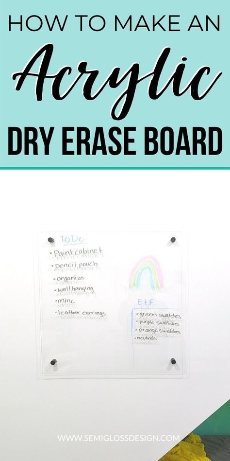 Learn how to make a transparent dry erase board. This floating acrylic board is the perfect modern touch for your office. Write your to-do list in style. Homemade Dry Erase Board, Diy Acrylic Board, Acrylic Board Ideas, Clear Dry Erase Board, Diy Dry Erase Board, Acrylic Dry Erase Board, Rooms Cute, Simple Decor Ideas, Ikea Craft Room