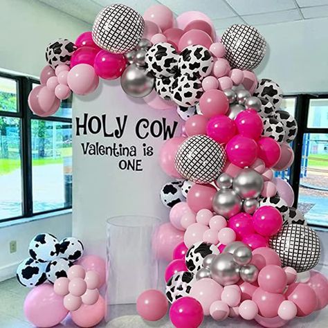 Farm Animal Balloons, Disco Party Birthday, Animal Balloons, Cow Birthday Parties, Balloons Arch, Western Birthday Party, Fest Temaer, Western Birthday, Western Theme Party