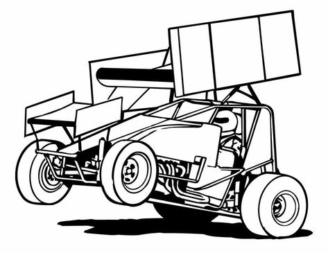 Race Car Coloring Pages, Car Coloring Pages, Eagle Artwork, Cars Coloring, Dirt Track Cars, Sprint Car Racing, Dirt Racing, Sprint Car, Car Tattoos