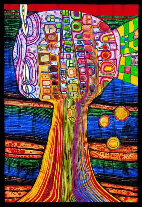 Friedensreich Hundertwasser – 1974 – Tree Man Vase Vase Tree Man Man Vase Tree (mixed media) Tree Man, André Derain, Hundertwasser Art, Art Calendar, Big Art, Art Academy, Museum Exhibition, Gustav Klimt, Famous Artists