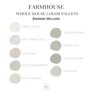 Interior Paint Schemes, Farmhouse Color Palette, Farmhouse Paint Colors, House Color Palettes, Farmhouse Paint, Farm House Colors, Paint Color Schemes, Neutral Paint Colors, Paint Sheen