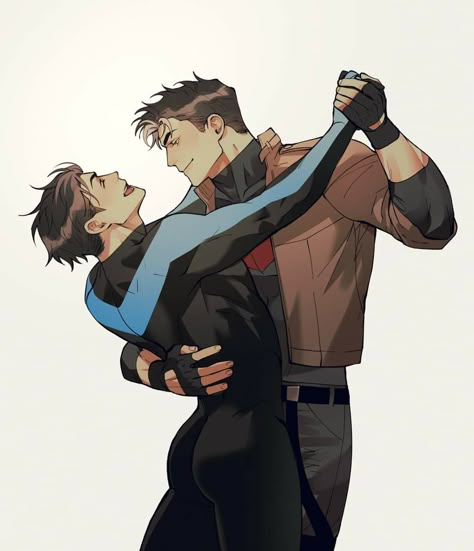 Nightwing X Superboy, Jason Todd And Nightwing, Nightwing X Red Hood, Jaydick Fanart, Cat Superhero, Comic Book Guy, Superman X Batman, Robin Comics, Superhero Family