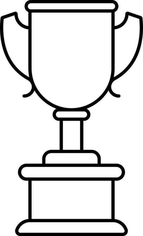 Isolated Trophy Cup Icon In Black Outline. Trophy Outline, Cup Outline, Trophy Cup, Black Icon, Graphic Templates, Clip Art, Black