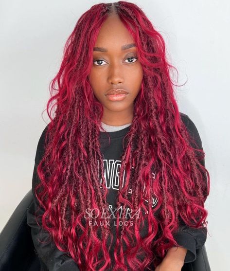 Magenta Butterfly, Locs Ideas, Curled Hair With Braid, Boho Locs, Butterfly Locs, Face Framing Bangs, Pretty Braided Hairstyles, Braids With Curls, Braids For Black Women