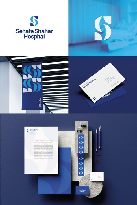 Logo and brand identitiy designs for a hospital Hospital Brand Identity, Medical Brand Identity Design, Hospital Branding Design, Medical Brand Identity, Hospital Logo Design Creative, Hospital Graphic Design, Medical Branding Design, Healthcare Design Graphics, Medical Graphic Design