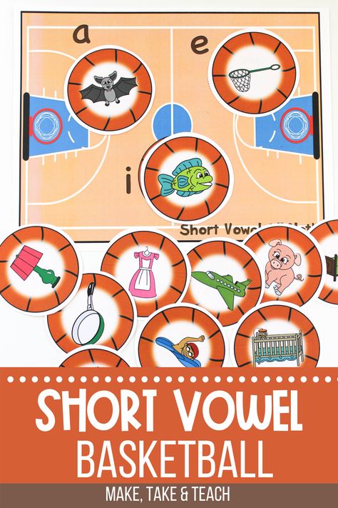 Teaching Short Vowel Sounds, Short Vowel Games, Read Cvc Words, First Grade Literacy Centers, Short Vowel Activities, Kindergarten Literacy Centers, Vowel Activities, Literacy Centers Kindergarten, First Grade Literacy