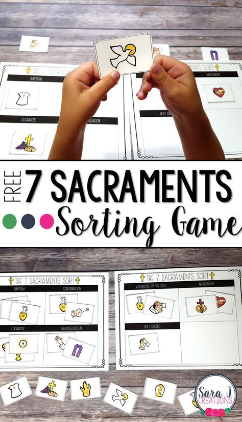 Free Seven Sacraments sorting game is perfect for kids to play in the classroom 7 Sacraments Activities Free Printable, Catechism Activities For Kids, Sacraments Craft, Sacraments Activities, Play In The Classroom, The Seven Sacraments, Ccd Activities, Catholic Printables, 7 Sacraments