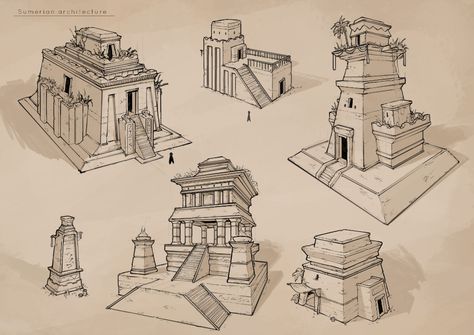 Sumerian Architecture, Aztec Temple, Temple Drawing, Ancient Sumerian, Architecture Sketches, Dark Art Photography, Ancient Mesopotamia, Art Basics, Architecture Design Sketch