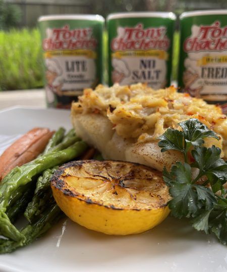 Chilean Sea Bass with Louisiana Lump Crab Meat - Tony Chachere's Cajun Chilean Sea Bass Recipe, Meatloaf Sliders, Citrus Butter, Alfredo Stuffed Shells, Chicken Alfredo Stuffed Shells, Sea Bass Recipes, Lump Crab Meat, Lump Crab, Classic Meatloaf