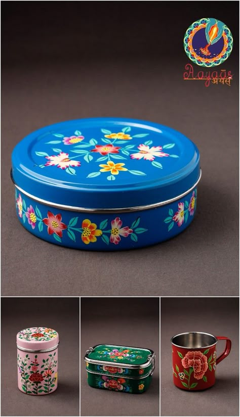 Hand Painted Wooden Box, Indian Room Decor, Kitchen Utility, Painted Wooden Boxes, Diy Plant Hanger, Art Decor Diy, Diy Crafts Paper Flowers, Diy Crafts Room Decor, Diy Crafts To Do