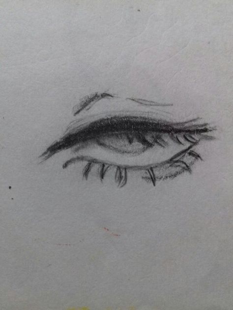 Relaxed Eyes Drawing, Eyebrow Piercing Drawing, How To Draw Crying Eyes, Eye Sketch Easy, Girl Eyes Drawing, Easy Eye Drawing, Fashion Drawing Sketches, Eye Sketch, Art Tools Drawing