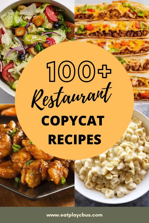 100+ Restaurant Copycat Recipes - Eat Play CBUS Dinner Ideas Restaurant Copycat Recipes, Copycat Dinner Ideas, Recipes From Restaurants, Recipes From Famous Restaurants, Takeout Copycat Recipes, Easy Restaurant Appetizers, Famous Copycat Recipes, Recipes Restaurant, Restaurant Recipes Dinners