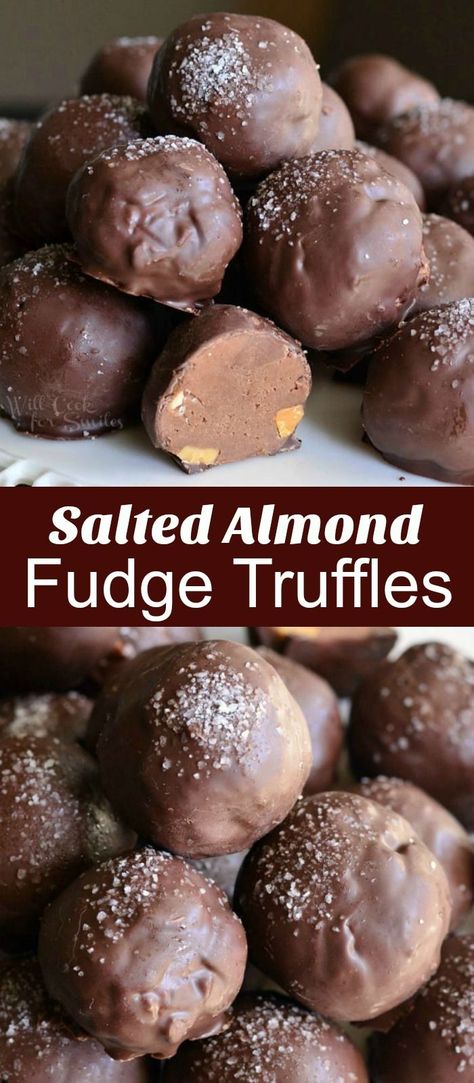 Fudge Truffles, Pelo Chocolate, Almond Fudge, Dessert Truffles, Candy Truffles, Truffle Recipe, Chocolate Dessert Recipes, Homemade Candies, Köstliche Desserts