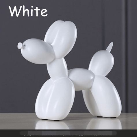 Cute Resin Balloon Dog Animal Figurine Statue Ornaments Home Decorations - Trendha Balloon Dog Sculpture, 30 Balloons, Animal Hooks, Simple Home Decoration, Pastel Walls, Jeff Koons, Dog Crafts, Dog Sculpture, Dog Statue