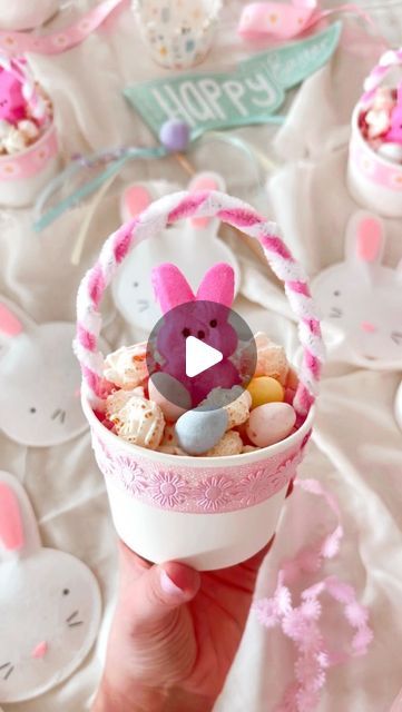 Alicia Luchini | Down Rosemary Road on Instagram: "DIY EASTER BASKET TREAT CUPS ~ This might be the BEST WAY to serve up your kids treats this Easter. 🐰🌈🌷🌸

So exited to share these with you all! I can’t wait to use them and I hope you make them too! 🩷🩷🩷

All you need :

Treat cups 
Pipe cleaners 
Cupcake liners
Ribbon
Glue (glue gun) 
Treats of choice— I used popcorn, Cadbury eggs, and a bunny peep! 

Twist two pipe cleaners together and bend to form a basket handle shape. Using glue glue the handle inside the cup. I glued a strip of ribbon around the rim. Add a cupcake liner to the inside and fill with fun treats!! 

Optional** add to clear treat bags and tie with ribbon! 

Have fun! They are the cutest!!!! 💗🩷🐰🥰

LIKE, SHARE, SAVE, AND FOLLOW ME @downrosemaryroad! We have fun Easter Treat Cups, Diy Easter Basket, Kids Treats, Cadbury Eggs, Kids Treat, Easter Basket Diy, Learn Crafts, Pipe Cleaners, Cupcake Liners