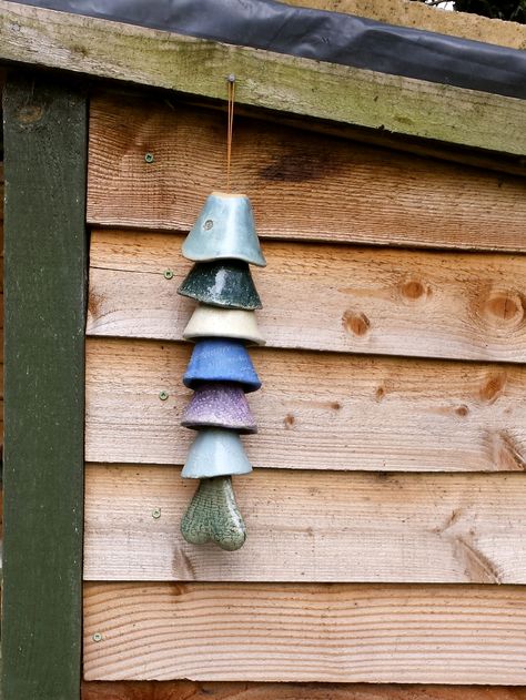 Hand Built Pottery Wind Chime, Ceramic Fish Wind Chime, Fish Wind Chimes, Ceramic Rain Chain, How To Make Fish, Clay Fish, Middle School Art Projects, Pottery Inspo, Ceramic Planter Pots