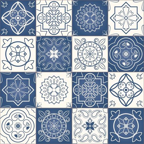 Blue and white Moroccan tile seamless patchwork pattern White Moroccan Tile, Texture Template, Blue Moroccan Tile, Moroccan Tiles Pattern, Tile Texture, Arabic Pattern, Moroccan Pattern, Traditional Tile, Portuguese Tiles