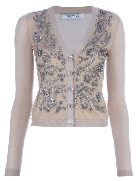 Valentino Beaded Cardigan The Cardigans, Embellished Cardigan, Beaded Cardigan, Beaded Sweater, Embroidered Cardigan, Upcycled Fashion, Fashion Capsule, Cubicle, Stylish Fashion