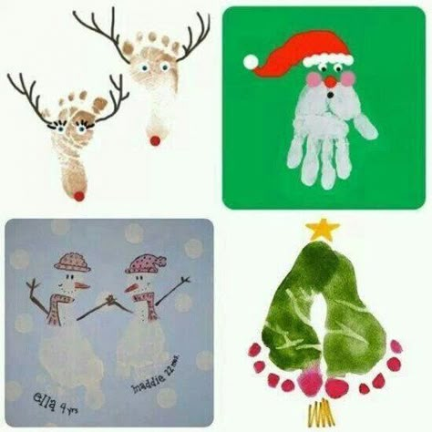 Christmas Footprint Crafts for Kids | HubPages Christmas Footprint Crafts, Handprint Christmas Cards, Handprint Christmas, Footprint Crafts, Christmas Crafts For Toddlers, Christmas Crafts For Kids To Make, Footprint Art, Navidad Diy, Easy Christmas Crafts