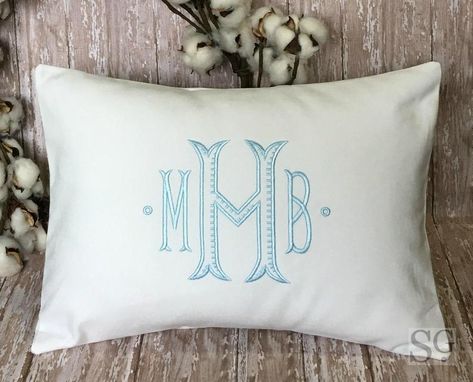 Baroque Font, Monogram Pillow, Monogram Machine, Personalized Pillow Cover, Couples Monogram, Embroidery Boutique, Monogram Pillows, Embroidery Monogram, Throw Pillow Inserts