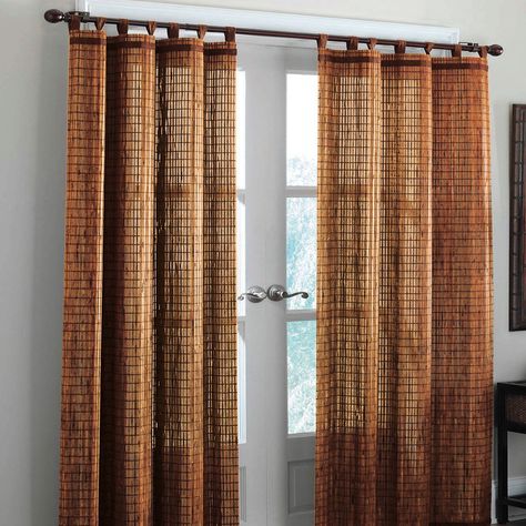 BrylaneHome Bamboo Tab-Top Panel Window Curtain - Walmart.com - Walmart.com Cortina Boho, Bamboo Panels, Bamboo Curtains, Grommet Panels, Tab Top Curtains, Honey Oak, Beaded Curtains, Curtain Designs, Window Drapes