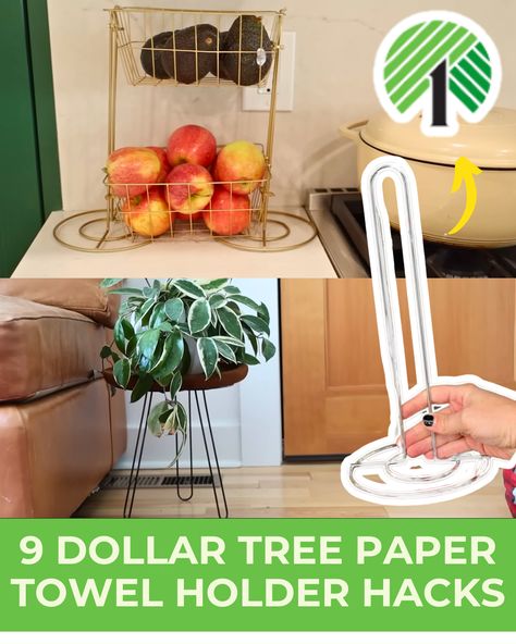 Need some extra space in your home? Grab a paper towel holder next time you are in the Dollar Tree! Check out these clever hacks here. Paper Towel Holder For Trash Bags, Uses For Paper Towel Holders, Paper Towel Holder Crafts, Dollar Tree Paper Towel Holder Crafts, Dollar Tree Paper Towel Holder, Paper Towel Holder Ideas, Diy Paper Towel Holder, Unique Paper Towel Holder, Kitchen Storage Stand