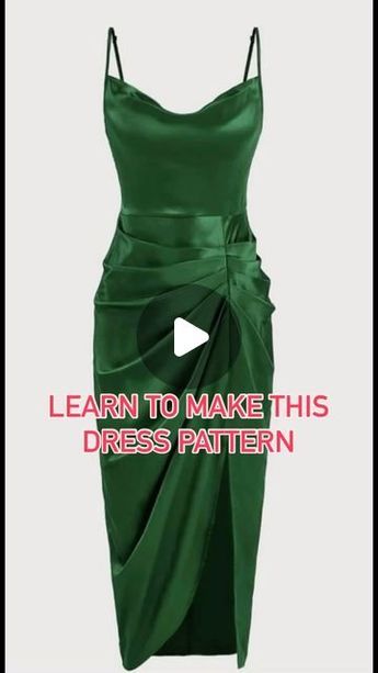 How To Sew Dresses For Beginners, Pattern Dress Sewing Tutorials, Stitching Dresses Tutorials, Panel Dress Pattern, Knot Dress Pattern, Dress Drafting, Silk Dress Pattern, Drape Dress Pattern, Evening Dress Sewing Patterns