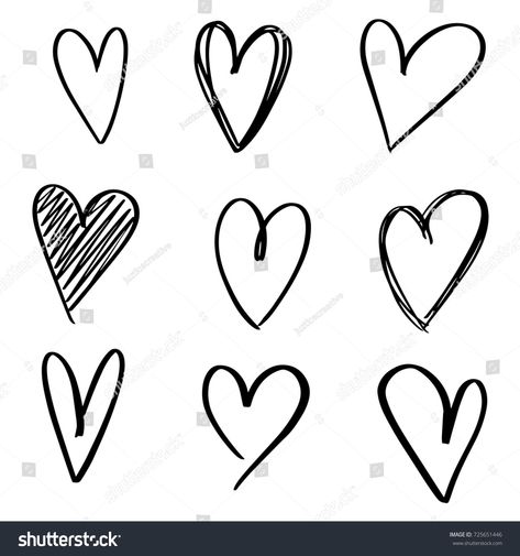 Set of nine hand drawn heart. Handdrawn rough marker hearts isolated on white background. Vector illustration for your g #Ad , #Ad, #Handdrawn#rough#marker#heart Heart Outline Tattoo, Drawing Objects, Grunge Elements, Hand Drawn Heart, Drawn Heart, Heart Outline, Heart Hands Drawing, Heart Drawing, White Pencil