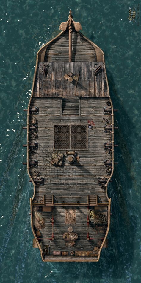 Its a pirate ship 1 of 4 Dnd Pirate Ship, Ship Maps Dnd, Dnd Ship Map, Ship Battlemap Dnd, Dnd Ship Battle Map, Dnd Pirate Ship Battle Map, Pirate Ship Dnd Map, Pirate Ship Layout, Dnd Boat Map