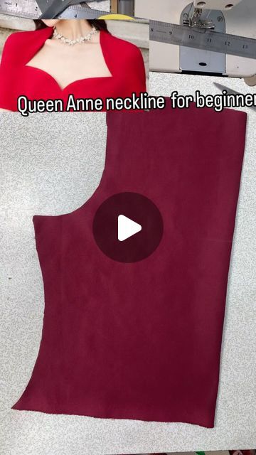 How To Make A Sweetheart Neckline, Sweetheart Neckline Blouse Pattern, Queen Anne Neckline Blouse, Queen Anne Neckline Ankara Dress, Queen Anne Neckline Pattern Drafting, Dress Cuts Types Of, How To Cut Queen Anne Neckline, Queen Anne Neckline Pattern, How To Cut Clothes For Beginners