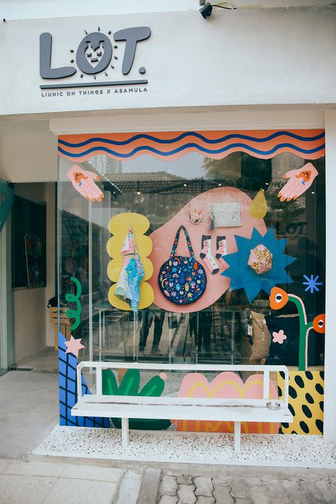 Store Mural, Space Concept, Window Mural, 귀여운 음식 그림, Window Display Design, Store Window, Store Displays, Window Art, Window Painting