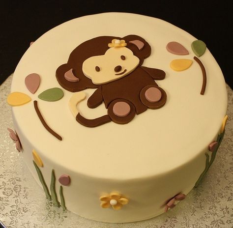 Baby Shower Monkey, Monkey Birthday Cakes, Birthday Cake Roses, Cake Designs For Girl, Blackberry Cake, Happy Cake, Monkey Cake, Monkey Baby Shower, Safari Cakes