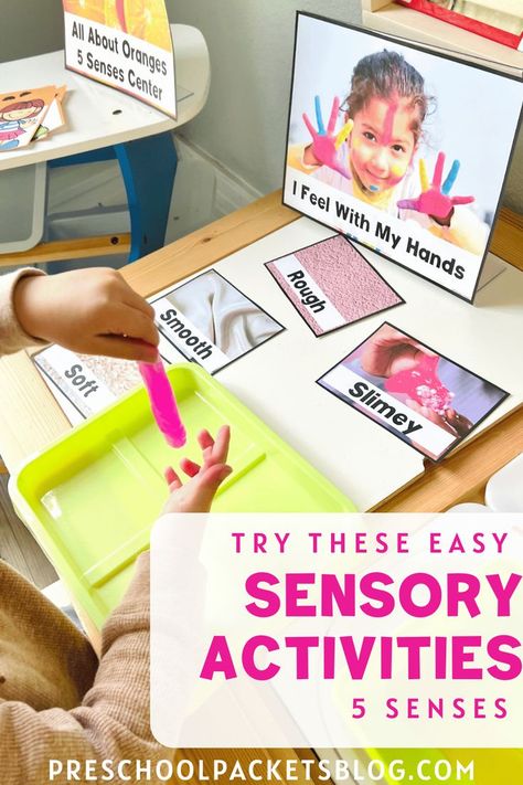 Teaching preschoolers about the 5 senses is so much fun! There are so many activities that can be done, but today I will be sharing my favorites from my 5 Senses Weekly Lesson Plan. 5 Senses Craft, 5 Senses Preschool, Five Senses Preschool, 5 Senses Activities, Senses Preschool, Senses Activities, Montessori Lessons, All About Me Preschool, Preschool Curriculum