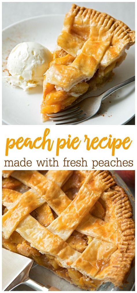 Peach Pie Recipe, Peach Filling, Fresh Peach Recipes, Fresh Peach Pie, Peach Pie Recipes, Peach Pie Filling, Italian Dessert, Peach Desserts, Banoffee Pie