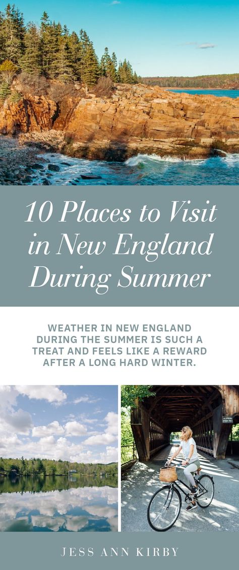 When you think New England summer, maybe you think lobster rolls, bicycles with baskets cruising through small quaint towns, BBQ and cocktails in the backyard, fragrant peonies and hydrangeas in bloom, sun kissed skin and salty air. There are so many options and each place has it’s own special charm and appeal. We’ve got a little bit of something for everyone with 10 of the best places to visit during summer in New England. Things To Do In New England Summer, New England Spring Aesthetic, New England Summer Vacation, New England Day Trips, Summer In New England, New England Summer, New England Aesthetic, England Summer, England Beaches