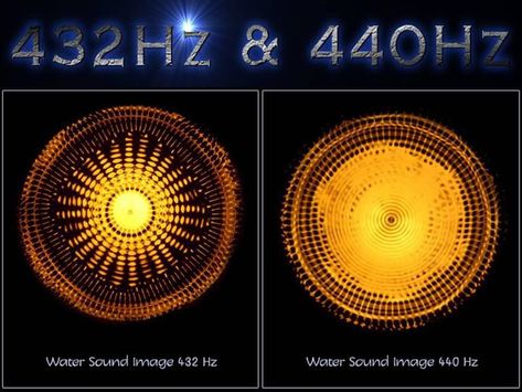 Water Sound images of 432 Hz and 440 Hz | wonderinspirit Masaru Emoto, Solfeggio Frequencies, Sound Frequencies, Secrets Of The Universe, Nikola Tesla, Sound Healing, Sound Waves, Chakra Healing, Sacred Geometry