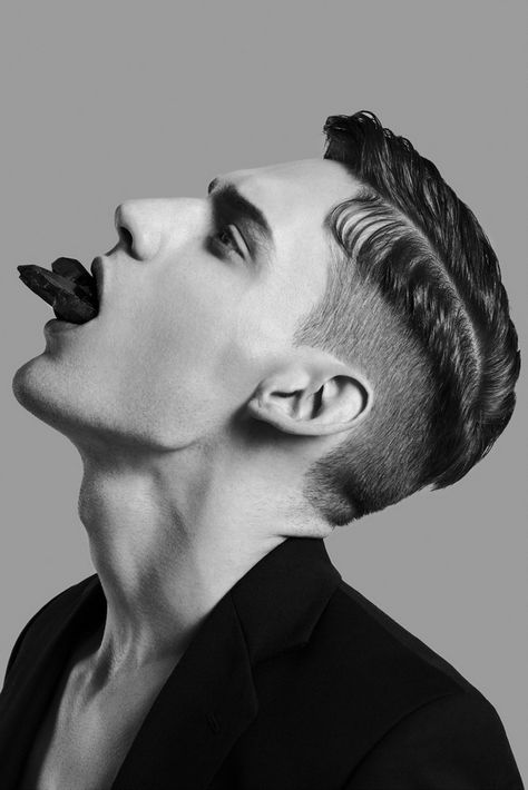 Semion B for Beautiful Savage Magazine by Ivan Bideac Side Part Haircut, People Reference, Heads Challenge, People References, 100 Heads, Popular Haircuts, Great Hairstyles, Foto Poses, Side Profile