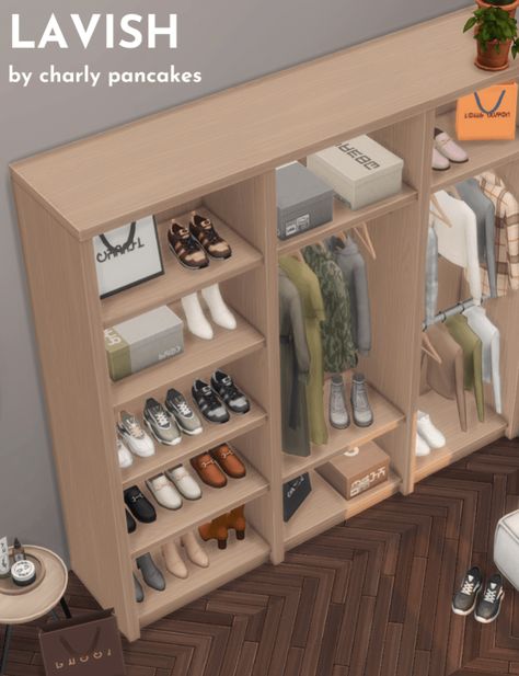 Sims 4 Closet Cc, Fashion Designer Room, Closet Furniture, Sims Love, Cc Packs, Sims 4 Male Clothes, Closet Custom, Closet Rack, Sims 4 Bedroom