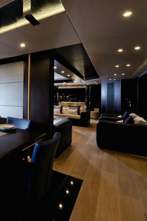 Yachts Interior, Penthouse Aesthetic, Yacht Decor, Luxury Yacht Interior, Yacht Interior Design, Luxurious Dining Room, Dark House, Yacht Interior, Luxury Chairs