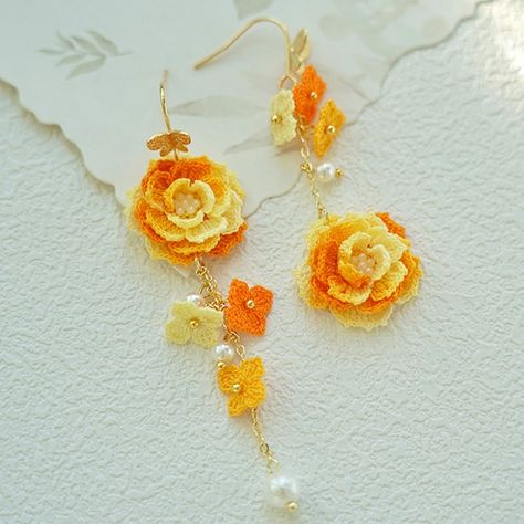 Onirr Handmade Micro Crochet Dreamy Peony Earrings This series of earrings is my favorite recently. Every color is extremely delicate and harmonious. I don’t think anyone can resist such beautiful handmade micro-crocheted earrings. You can buy it in our store——onirr.com ------------------------------------------------------------------------------ #mothersday #motherlove #gift #gifts #microcrochet #microcrochet #microcrochetjewellery #crochet #crocheting #crochetlove Micro Crochet Patterns, Micro Crochet Flowers, Peony Earrings, Crochet Minis, Crocheted Earrings, Crocheted Accessories, Crochet Jewlery, Crochet Jewellery, Tsumami Zaiku