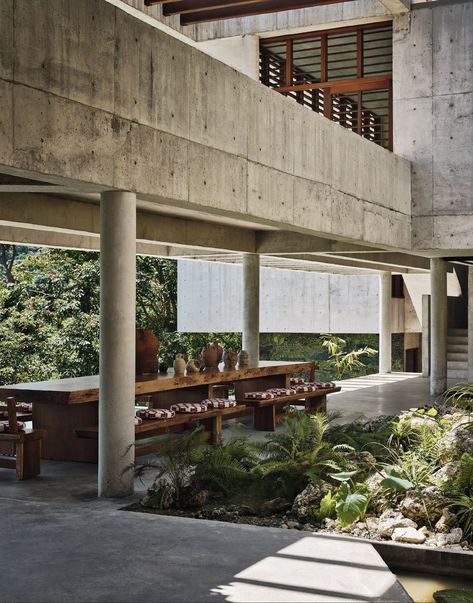 Brutalism Architecture, Landscape Elements, Open Door, Tropical Houses, Sense Of Place, Concrete Jungle, Entry Foyer, Brutalism, Architectural Digest