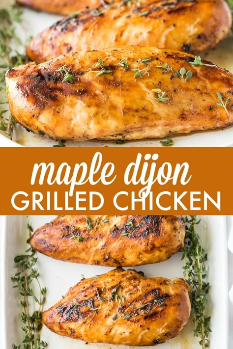 Maple Dijon Grilled Chicken - Maple syrup and Dijon mustard are a match made in heaven and taste delicious on a grilled chicken breast. Dijon Grilled Chicken, Walnut Chicken Recipe, Grilled Chicken Breast Recipes, Maple Syrup Recipes, Grilled Chicken Breast, A Match Made In Heaven, Grilling Chicken Breast, Grilled Chicken Recipes, Match Made In Heaven