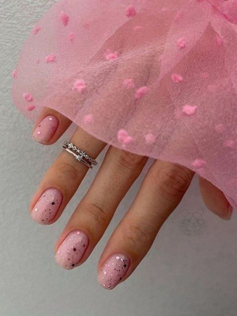 Pink Glitter Nails, February Nails, Pink Manicure, Hot Pink Nails, Rose Gold Nails, Pink Nail Designs, Nail Designs Glitter, New Year's Nails, Chic Nails