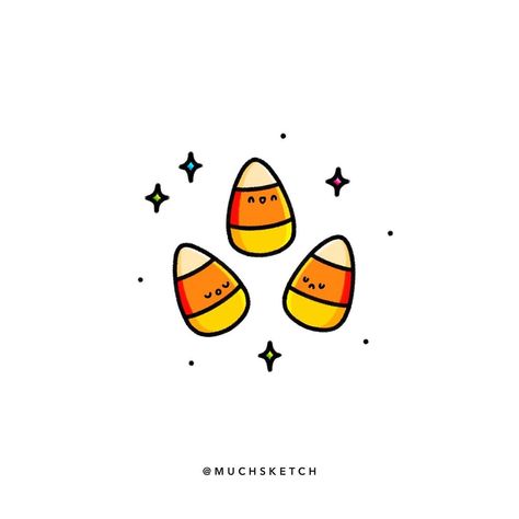 @MuchSketch | Happy Doodles 💕 on Instagram: “Tell me, which little candy corn do you want? 😊🧡💛 . . . . Sweetly made on @procreate 💛 . . . . . . . . . . . #MuchSketch #doodle #doodles…” Cotton Candy Doodle, Halloween Candy Doodles, Cute Candy Corn Drawings, Candy Corn Tattoo, Halloween Candy Drawing, Candy Corn Drawing, Candy Sketch, Candy Doodles, Bucket Drawing