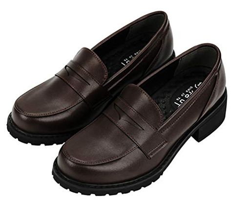 Brown School Shoes, School Uniform Shoes, Brown Pumps, Uniform Dress, Platform Stilettos, Classic Heels, Aesthetic Shoes, Cosplay Props, Anime Cosplay