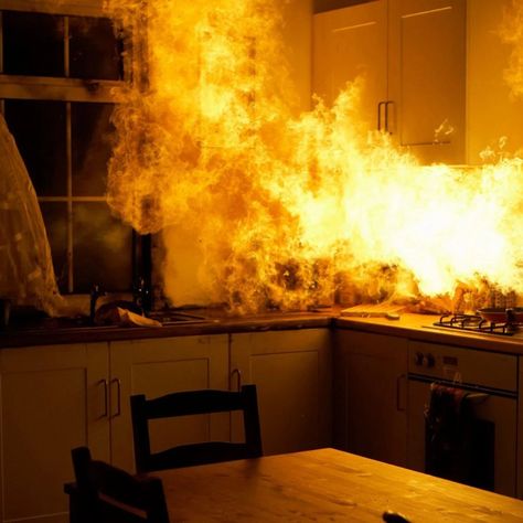 Continually putting off cleaning these items around your house can actually be dangerous. House On Fire Aesthetic, Fire Home, House On Fire, Burning House, Range Hood Filters, Fire Drawing, Inside A House, Bathroom Exhaust Fan, Picture Prompts