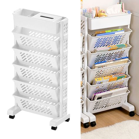 PRICES MAY VARY. Multilayer Capacity: Metal organization shelf has multilayer capacity, can easily fit your study books or magazines or homework, etc. Rotatable and Removable: Storage organizer shelf is rotatable and removable, with stable structure, easy for you to take from both sides of the shelf. Wide Application: Rolling organization shelf is suitable for study, office, conference room, home, living room use, with a wide range of practicality Plastic Material: Movable storage shelf is made Drawer Bookshelf, Office Conference Room, Compact Desk, Storage Bookshelf, Movable Storage, Book Cart, White Bookshelves, Compact Desks, Corner Display